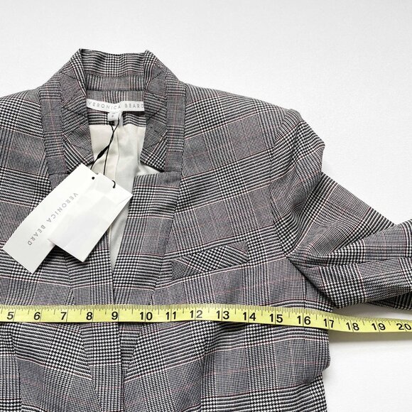 Veronica Beard Paloma Zipper Jacket Black White Red Plaid Size 6 NEW NWT - Picture 6 of 8